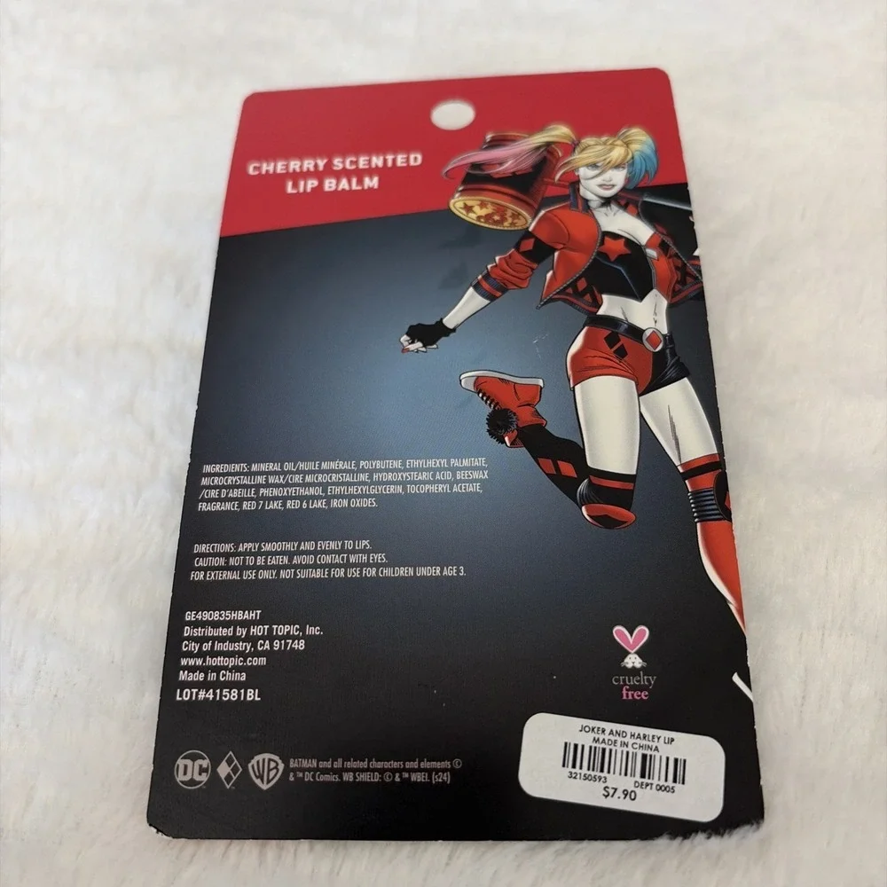 DC Comics Harley Quinn Cherry Scented Lip Balm .05oz Cruelty Free‎ New Hot Topic